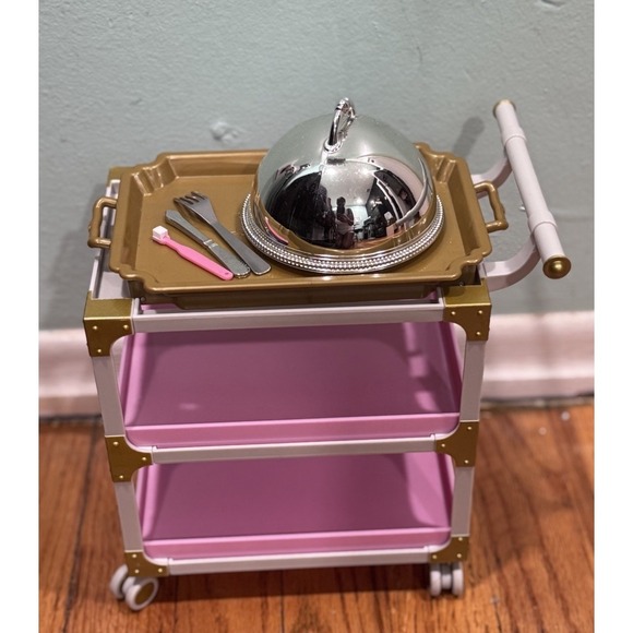 American Girl UTILITY FOOD CART Dome Serving TRAY UtensilsRestaurant